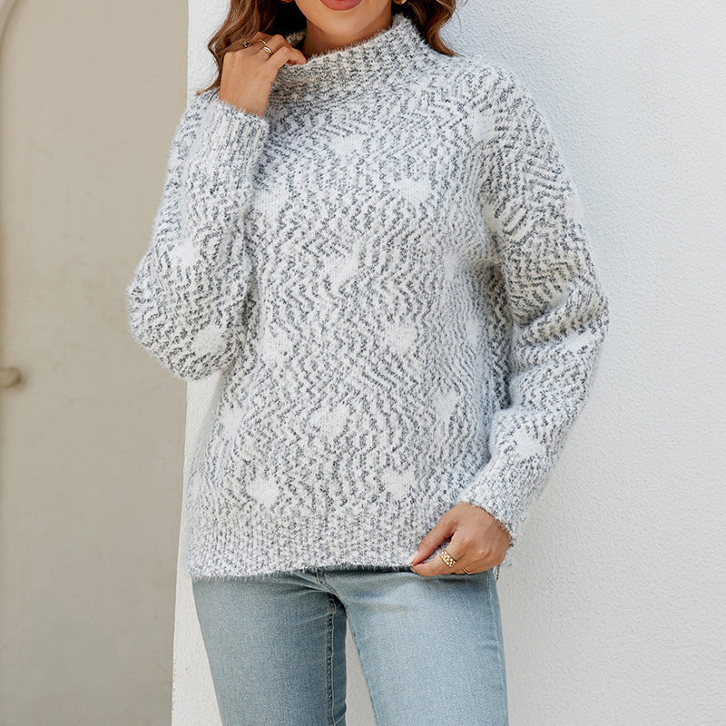 Afslappet Hjertestrikket Sweater