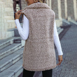 Afslappet Plys Vest Cardigan