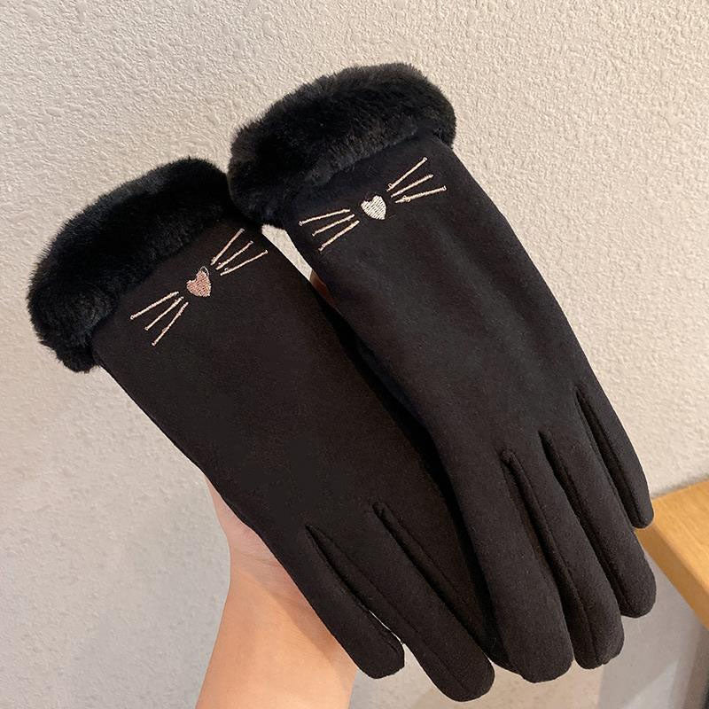 Warm plush gloves