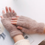 Warm plush gloves