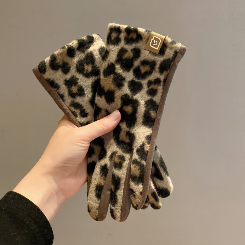 Leopardprint Varme Handsker