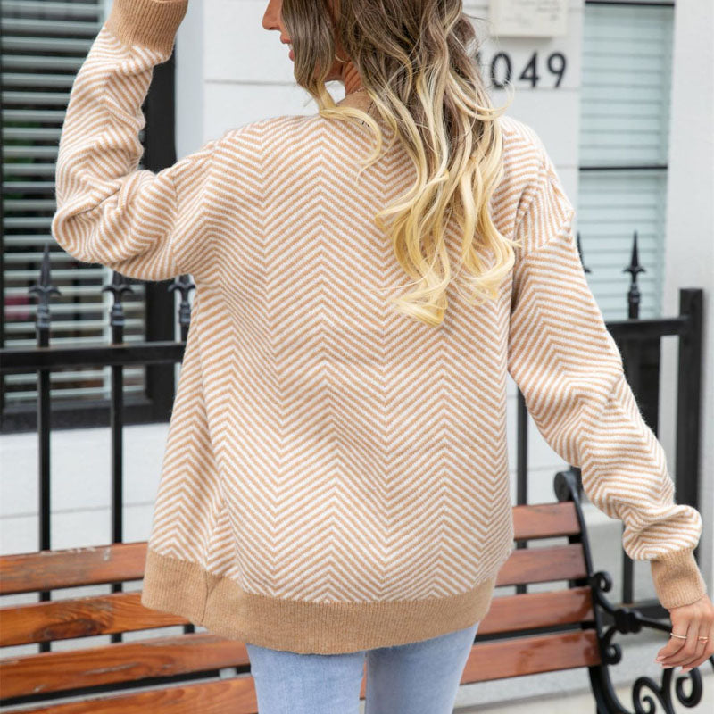 Casual Stribet Cardigan