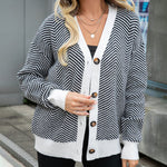 Casual Stribet Cardigan