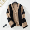 Afslappet Stribet Strik Cardigan