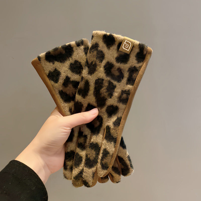 Leopardprint Varme Handsker
