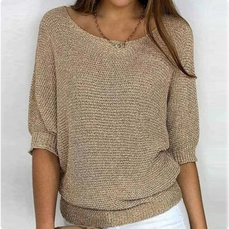 Ensfarvet Casual Sweater