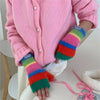 Colorful Striped Plush Gloves