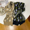 Relaxed Floral Knitted Scarf