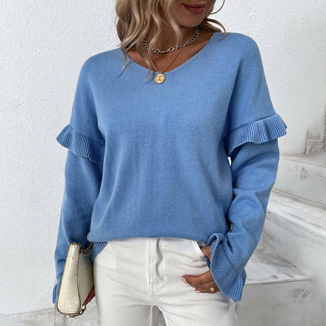 Afslappet Ensfarvet Sweater