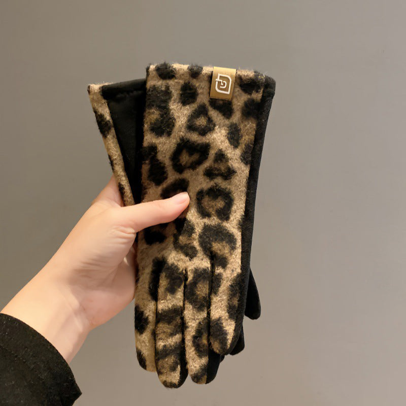 Leopardprint Varme Handsker
