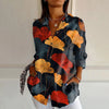 Vintage Bluse Med Bladtryk