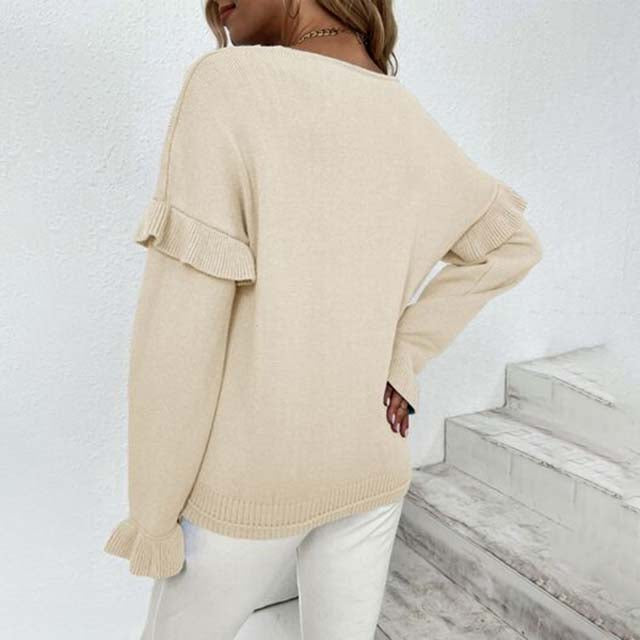 Afslappet Ensfarvet Sweater