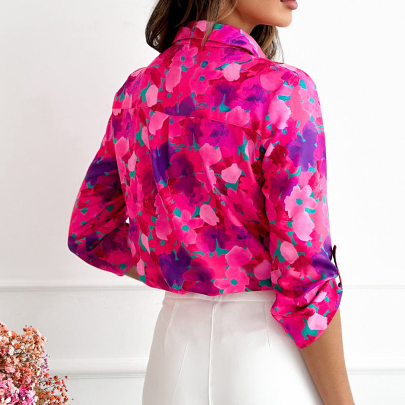 Afslappet Bluse Med Blomsterprint