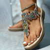 Rhinestone-Udsmykkede Afslappede Sandaler