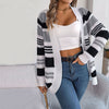 Afslappet Stribet Strik Cardigan