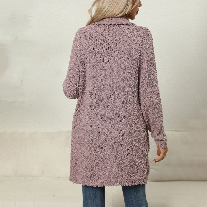 Afslappet Ensfarvet Cardigan