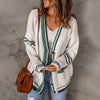 Afslappet Stribet Strik Cardigan