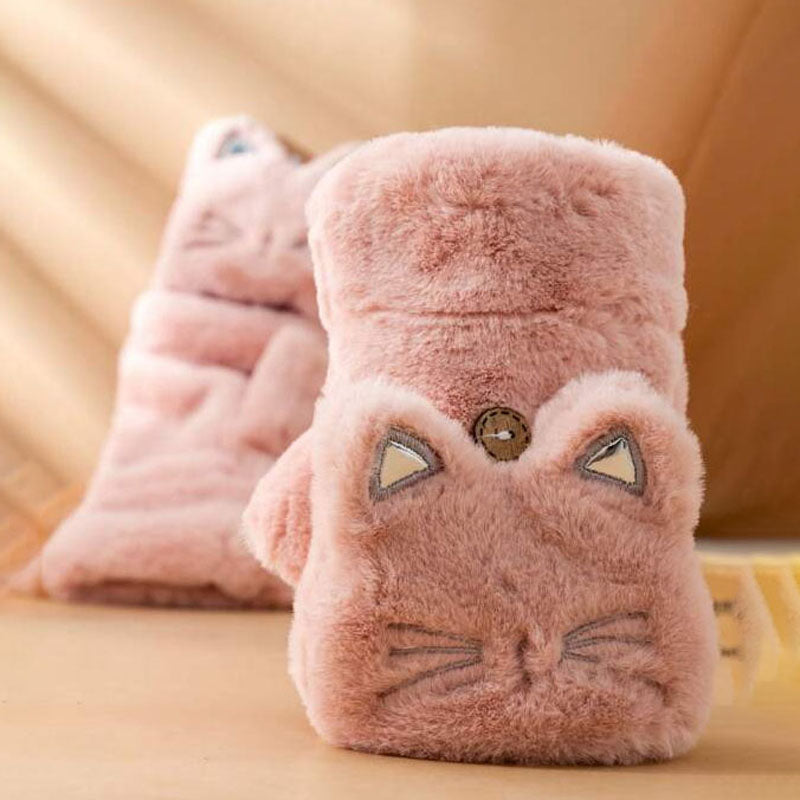 Cartoon Cat Plush Gloves