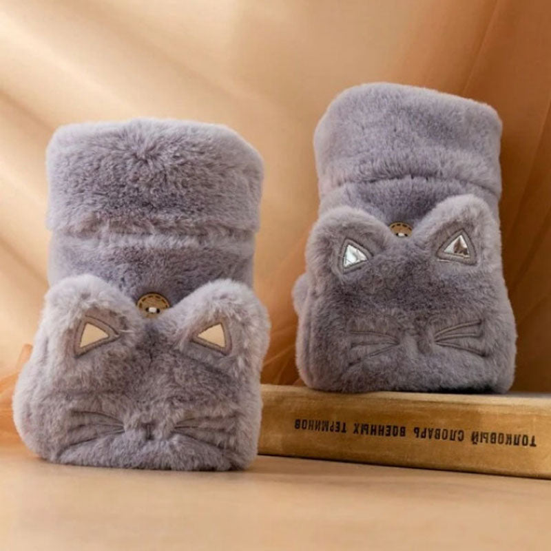 Cartoon Cat Plush Gloves