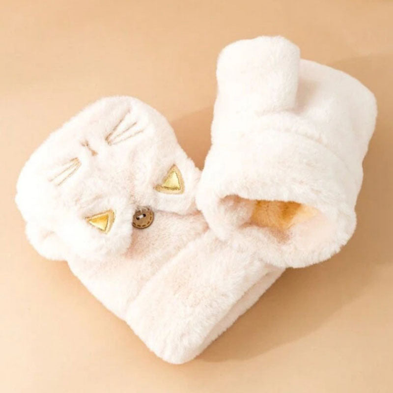 Cartoon Cat Plush Gloves