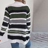 Afslappet Stribet Strik Cardigan