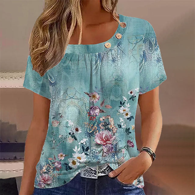 Afslappet Blomsterbluse