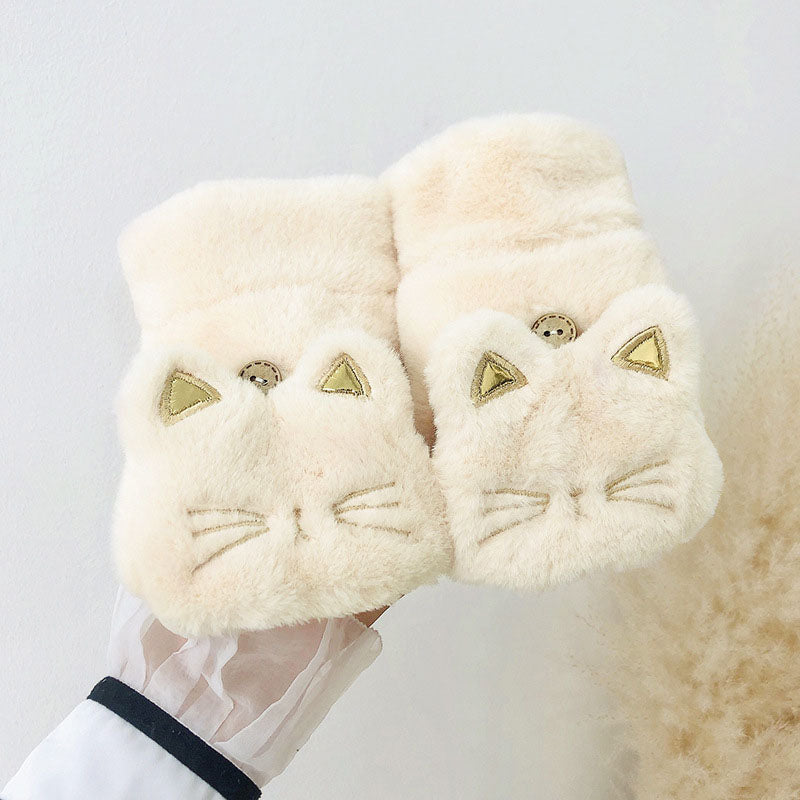 Cartoon Cat Plush Gloves