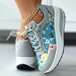 Platform Sneakers Med Blomsterprint