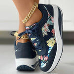 Platform Sneakers Med Blomsterprint