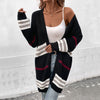 Afslappet Stribet Strik Cardigan