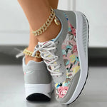 Platform Sneakers Med Blomsterprint