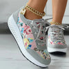 Platform Sneakers Med Blomsterprint