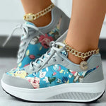 Platform Sneakers Med Blomsterprint