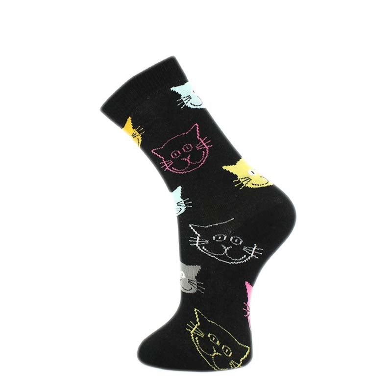 Casual Socks With Cat Pattern