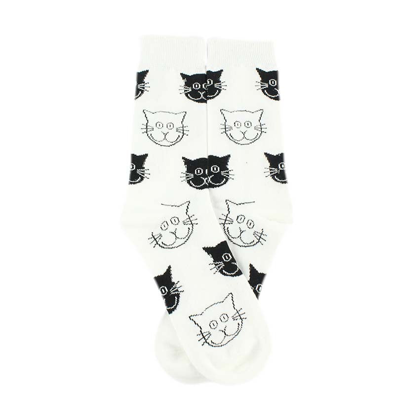 Casual Socks With Cat Pattern