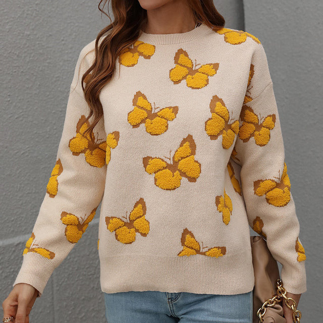 Sommerfugle Mønster Afslappet Sweater