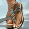 Rhinestone-Udsmykkede Afslappede Sandaler