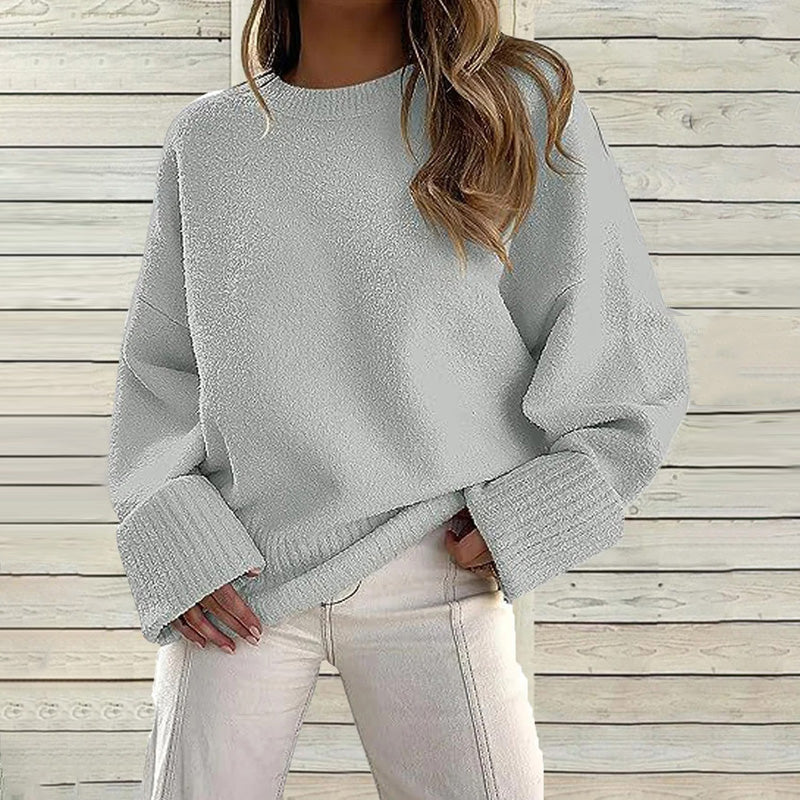 Afslappet Ensfarvet Sweater