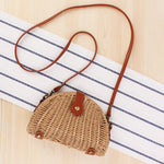 Vintage Half Round Straw Bag