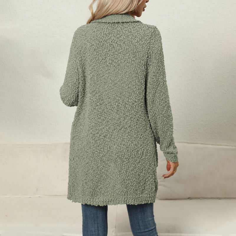 Afslappet Ensfarvet Cardigan