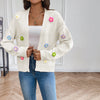 3D Blomsterstrikket Cardigan