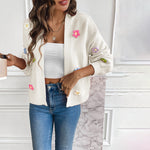 3D Blomsterstrikket Cardigan