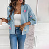 3D Blomsterstrikket Cardigan