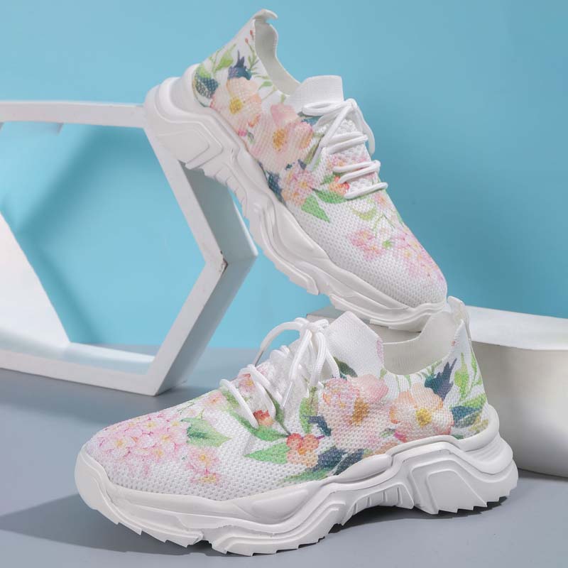 Afslappede Sneakers Med Blomsterprint