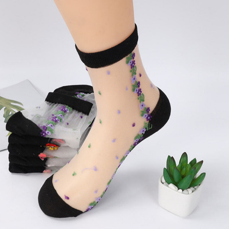 Pack of 5 pairs of flowered socks