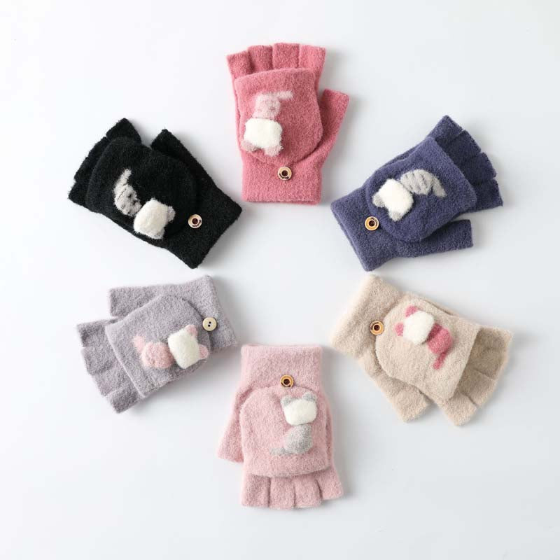 Warm Cartoon Cat Gloves