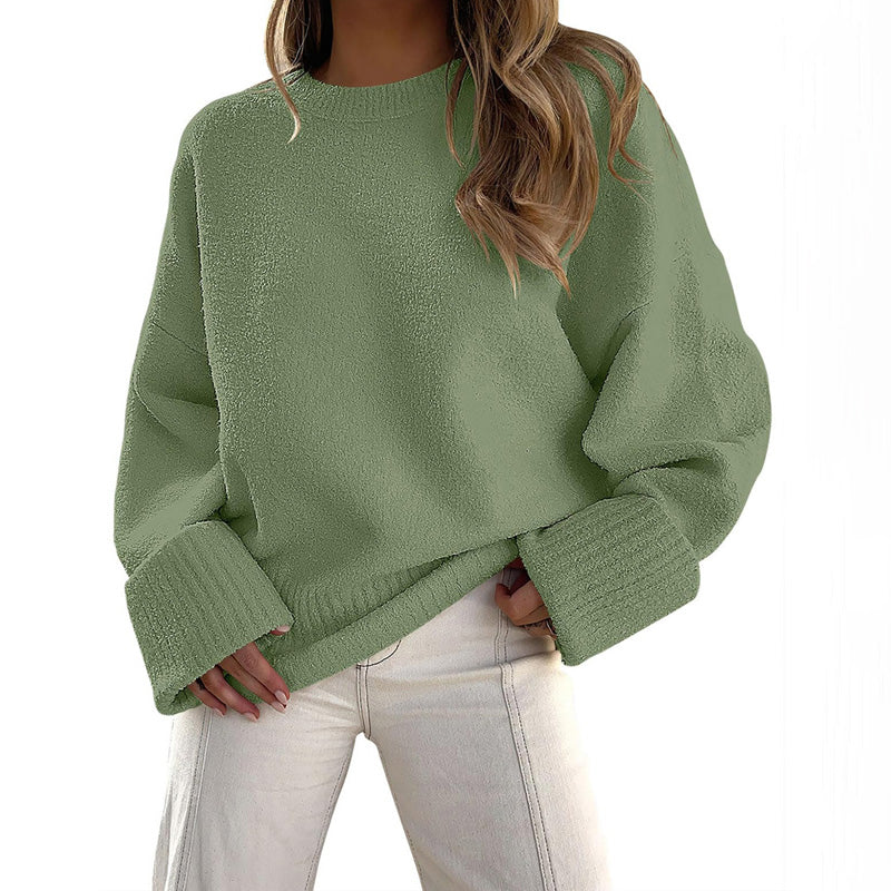 Afslappet Ensfarvet Sweater