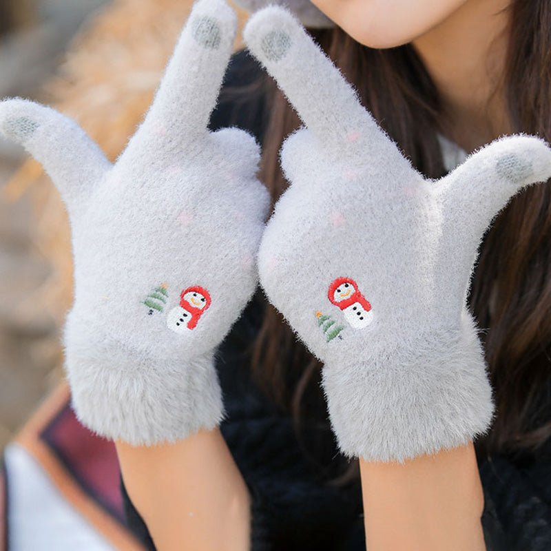 Cartoon Plush Warm Gloves