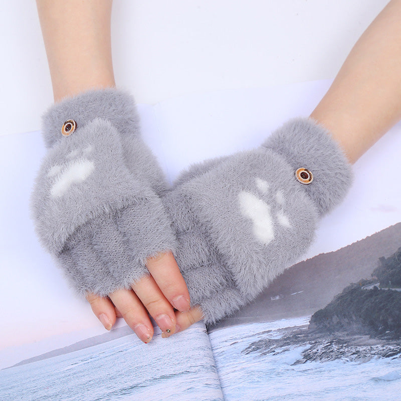 Warm Gloves With Cat Paws