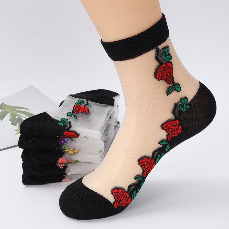 Pack of 5 pairs of flowered socks